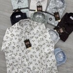 black letter linen printed shirt