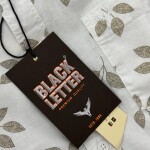 black letter linen printed shirt