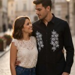 logoff embroidery shirt