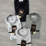 black letter half sleeve linen printed shirt