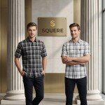 s squere half sleeve big size checks shirt