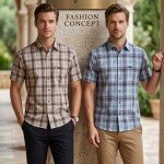 s squere half sleeve big size checks shirt