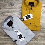 Word wale double pocket shirt